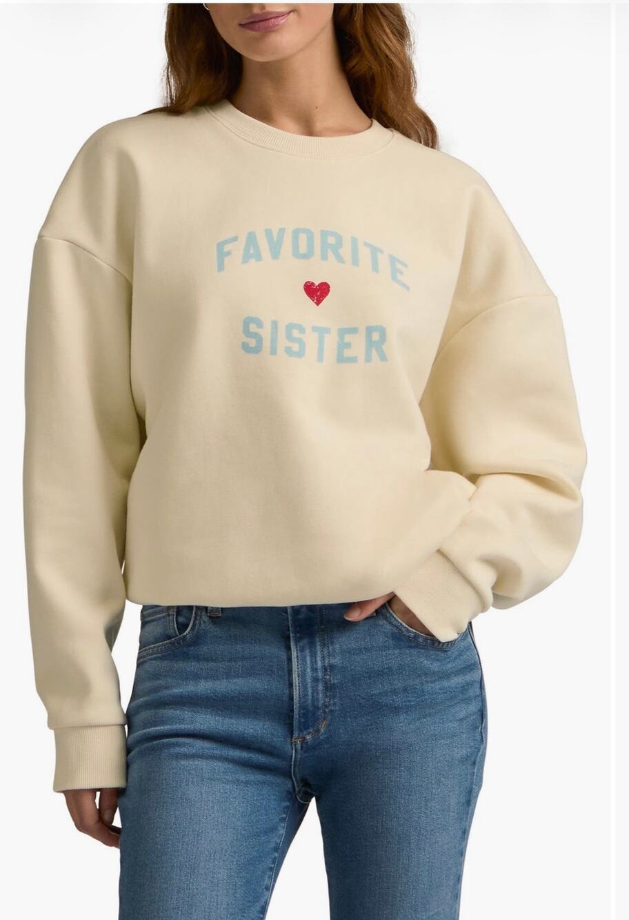 Favorite Daughter Favorite Sister Graphic Sweatshirt size large - NWT